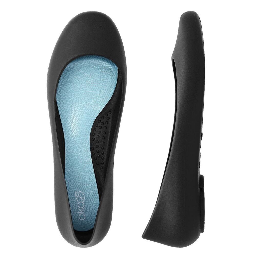 Oka-B 9 Georgia Ballet Flats Black Classic Office Work Flexible Waterproof USA